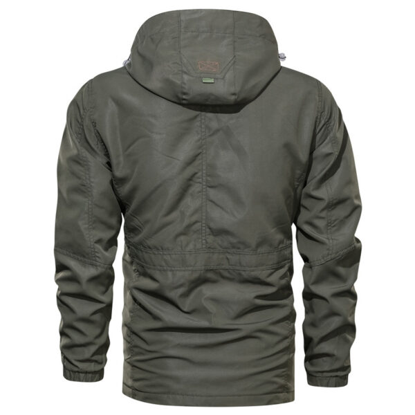 Men's Medium To Long Casual Outdoor Hooded Plus Size Jacket - Image 5