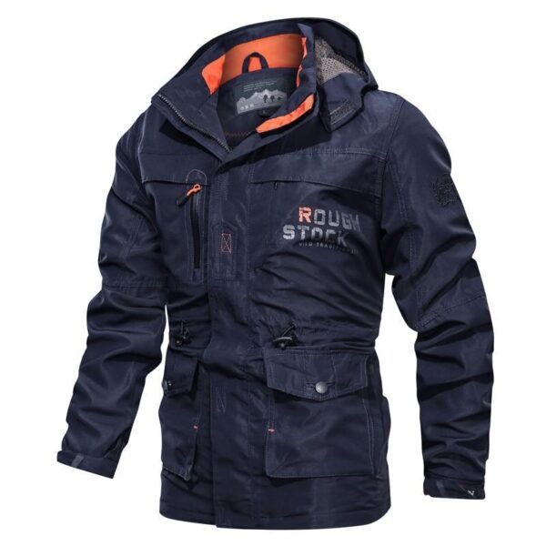 Men's Medium To Long Casual Outdoor Hooded Plus Size Jacket - Image 9