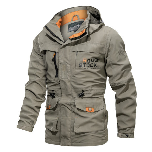 Men's Medium To Long Casual Outdoor Hooded Plus Size Jacket - Image 4