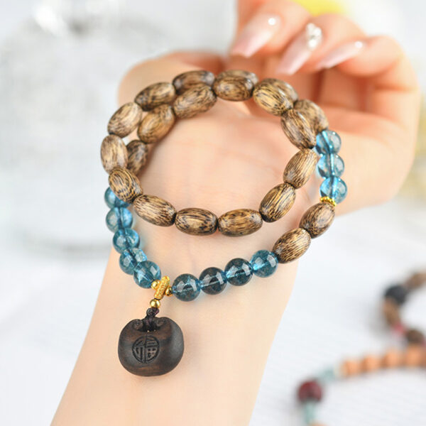 Natural Sandalwood Bodhi Round Beads Bead Bracelet - Image 3