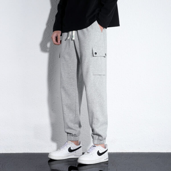 Spring And Autumn Loose Men's Sports Knitted Cotton Casual Trousers - Image 6