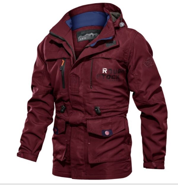 Men's Medium To Long Casual Outdoor Hooded Plus Size Jacket - Image 7