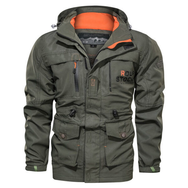 Men's Medium To Long Casual Outdoor Hooded Plus Size Jacket - Image 8