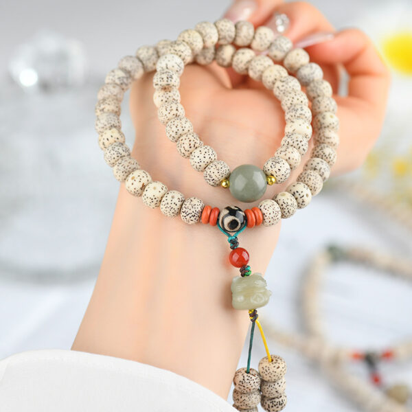 Natural Sandalwood Bodhi Round Beads Bead Bracelet - Image 2