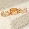 Cool Style Chain Twist Ring Vintage Twin Black Knuckle Ring - Image 9