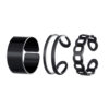 Cool Style Chain Twist Ring Vintage Twin Black Knuckle Ring - Image 4