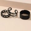 Cool Style Chain Twist Ring Vintage Twin Black Knuckle Ring - Image 8