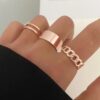 Cool Style Chain Twist Ring Vintage Twin Black Knuckle Ring - Image 5