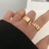 Cool Style Chain Twist Ring Vintage Twin Black Knuckle Ring - Image 6