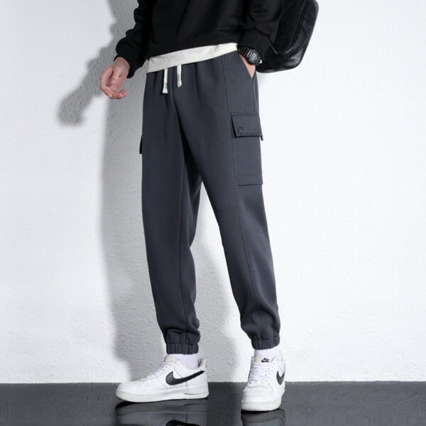 Spring And Autumn Loose Men's Sports Knitted Cotton Casual Trousers - Image 4