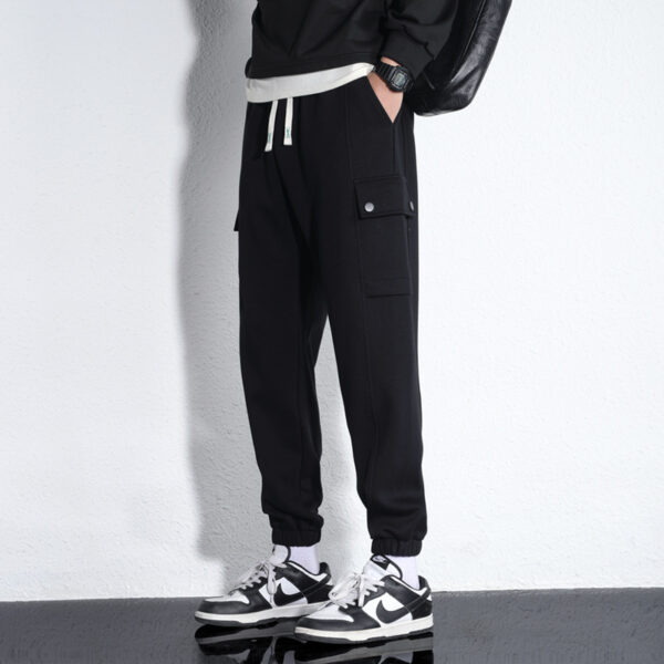 Spring And Autumn Loose Men's Sports Knitted Cotton Casual Trousers - Image 5